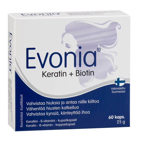 Evonia Keratin + Biotin, 60 capsules